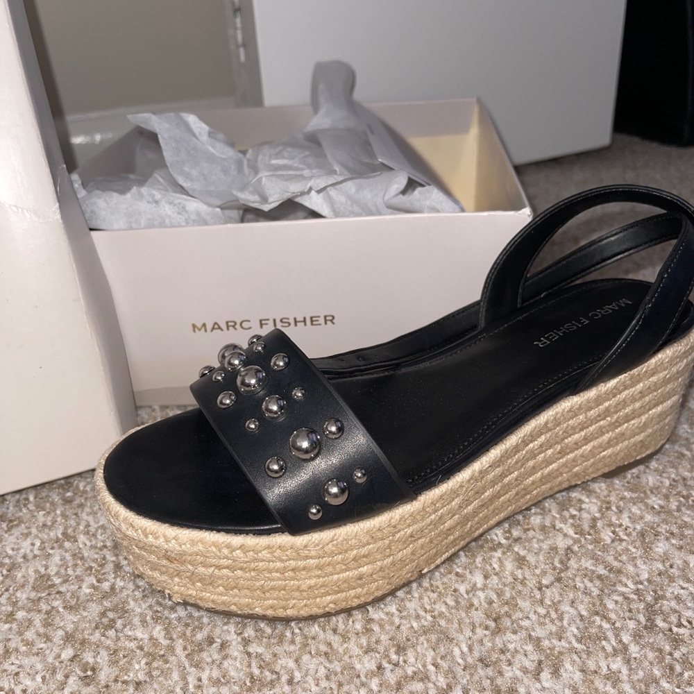Marc Fisher Black Wedges